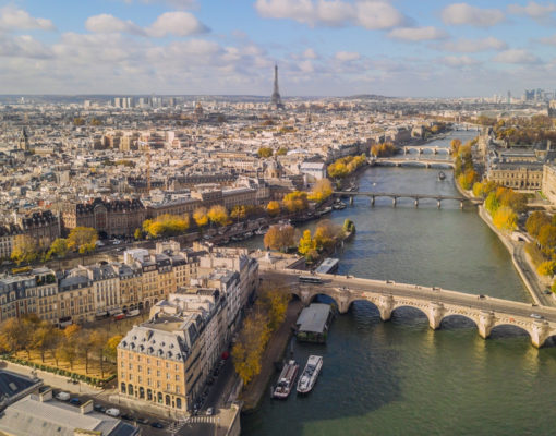 Cityscape of Paris Aerial view of Paris in autumn time